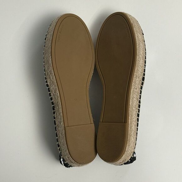 TORY BURCH FLAT ESPADRILLE BLACK SEQUIN WOMEN'S SIZE 10 - Picture 10 of 10